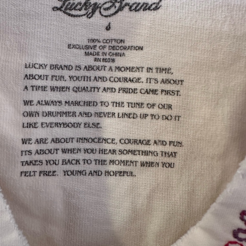 Y2K Lucky Brand embroidered thick cotton hoodie - Picture 2 of 6